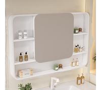 Armoire de salle de bain avec miroir, porte simple murale avec charnière silencieuse, grande capacité de rangement, construction en alliage d'aluminium