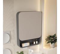 Armoire de Salle de Bain avec Miroir rectangulaire, en Alliage d'aluminium, avec charnière silencieuse, Armoire Murale de Salle de Bain en Alliage d'aluminium avec rangements Multi
