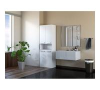 GLAZE - Armoire de salle de bain avec porte + panier - Style moderne - Dimensions : 174x60x30 cm - Colonne salle de bain