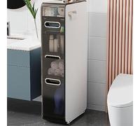Armoire de salle de bain avec tiroirs de rangement, armoire de rangement fine de grande capacité pour papier toilette avec roulettes, commode étroite pour petits espaces et espaces, toilettes