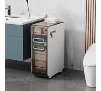 Armoire de salle de bain avec tiroirs de rangement - Grande capacité - Armoire de rangement fine pour papier toilette avec roulettes - Tour de commode étroite pour petits espaces et espaces