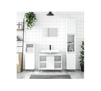 Armoire de salle de bain blanc 30x30x100 cm bois d ingénierie