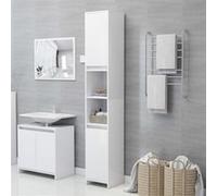 vidaXL Armoire de salle de bain 30x30x183,5 cm Blanc Aggloméré
