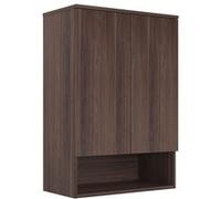 Armoire de Salle de Bain "Bosco Lume 70" - 70 x 36 x 100 cm - Dark Walnut