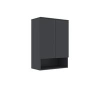 Armoire de Salle de Bain "Bosco Lume 70" - 70 x 36 x 100 cm - Matte Anthracite
