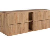 Armoire de salle de bain, chêne craft, poignées dorées, 180 ( 2 x 80 + 20) x 46 x 57 cm