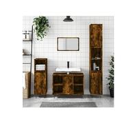 vidaXL Colonne de salle de bain chêne fumé 30x30x100 cm bois d'ingénierie