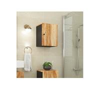 vidaXL Armoire de Salle de Bain, Colonne avec 2 Compartiments et Porte, Meuble avec Rangement de Toilette Intérieur, Marron Bois Massif d'Acacia Marron G