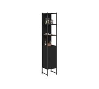 Vidaxl Armoire De Salle De Bain Noir 33x33x185,5 Cm Bois D'ingénierie Multicolore