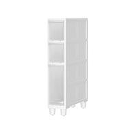 Armoire de salle de bain compacte - Unité de rangement roulante à 4 niveaux avec barres en plastique - Vanité étroite pour petits espaces de 14 cm/18 cm de large - Idéal pour les zones serrées et les