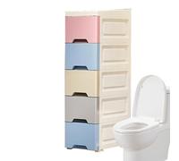 Armoire de salle de bain debout étroite avec roulettes - Étagère verticale - Grande capacité - Pour salle de bain, hôtel, salon, location