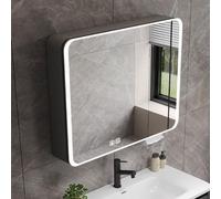 Armoire de salle de bain en aluminium avec éclairage LED et rangement sans buée avec miroir HD, solution élégante pour économiser de l'espace pour salles de bains nized