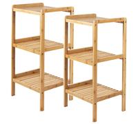 2x Armoire de salle de bain en bambou GreenBlue 370x330x780mm 3 étagères GB32