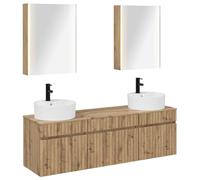 Armoire de salle de bain en chêne Artisan 53 x 15,5 x 70 cm avec miroirs LED