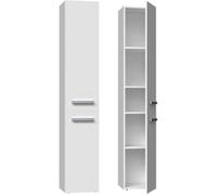 Armoire de salle de bain étagère colonne NEL II - Fabricant polonais - Blanc mat - Portes longues