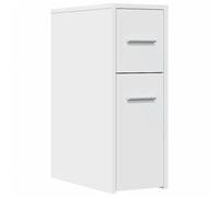 vidaXL Armoire de salle de bain étroite blanche avec roulettes
