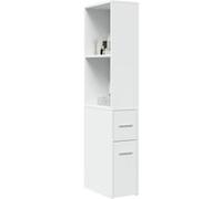 vidaXL Armoire de salle de bain étroite avec roulettes blanche
