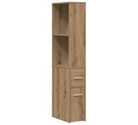 vidaXL Armoire de salle de bain étroite avec roulettes Chêne artisanal Marron G