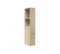 vidaXL Armoire de salle de bain étroite avec roulettes Chêne Sonoma