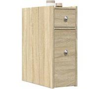 vidaXL Armoire de salle de bain étroite – Avec roulettes – Chêne Sonoma