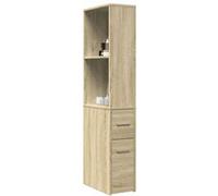 vidaXL Armoire de salle de bain étroite avec roulettes Chêne Sonoma