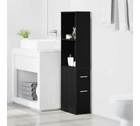 vidaXL Armoire de salle de bain étroite avec roulettes Gris béton