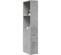 vidaXL Armoire de salle de bain étroite avec roulettes Gris béton