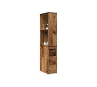 vidaXL Armoire de salle de bain 855302 – étroite, haute, vieux bois avec roulettes