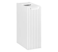 Armoire De Salle De Bain Étroite Blanche 20 Cm, Façade Rainurée En Mdf, Montant Inférieur