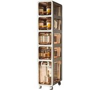 Armoire de salle de bain fine avec grande capacité de rangement - Tiroirs transparents - Roulettes étanches - Rangement pour papier toilette - Pour petits espaces et espaces - Économie d'espace