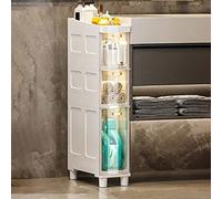 Armoire de salle de bain fine avec tiroirs en plastique étroit et haut, organisateur de rangement pour petits espaces, support de papier toilette robuste