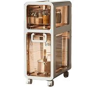Armoire de salle de bain fine avec tiroirs transparents de grande capacité et roulettes - Armoire de rangement étanche pour papier toilette pour petits espaces et espaces - Économie d'espace -