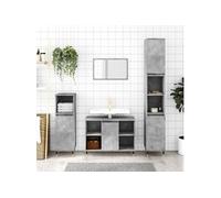 Armoire de salle de bain gris béton 30x30x100 cm