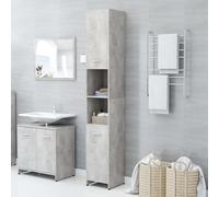 Armoire de salle de bain gris béton 30x30x183,5 cm Bois composite