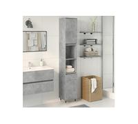 Armoire de salle de bain gris béton 30x30x190 cm Gris béton G