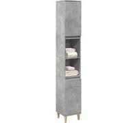 vidaXL Armoire de salle de bain Gris béton 30x30x190 cm