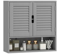 Armoire de salle de bain HOMCOM, armoire de rangement murale avec étagères réglables et porte à fermeture douce, armoire de rangement pour salle de bain, salon, 60 x 20 x 60 cm, gris