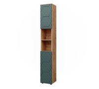 Vicco Armoire de Salle de Bain Irma, Chêne de Force doré/Vert, 30 x 192 cm