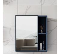 Armoire de salle de bain LED HD anti-explosion sans matériel - Contrôle tactile - Éclairage automatique - Résistant à l'humidité et à la moisissure - Rangement mural de salle de bain