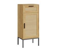 Armoire de salle de bain Marhasa 92 x 40 x 30 cm effet chêne / noir