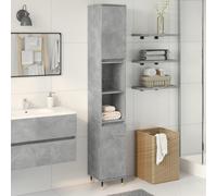 vidaXL Armoire de salle de bain Bois d'ingénierie Noir chêne 30x30x190 cm