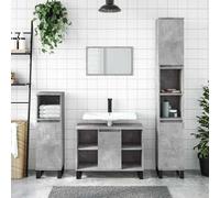vidaXL Armoire salle de bain gris béton 80x33x60cm bois d'ingénierie