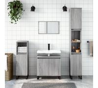 vidaXL Armoire de salle de bain Meuble de rangement Bois d'ingénierie 30x30x190 cm Sonoma gris