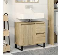 vidaXL Armoire de salle de bain 831612 – 65x33x60 cm, bois d'ingénierie blanc, 2 tiroirs