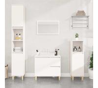 Armoire de Salle de Bain Meuble Rangement Toilette Bois d'Ingénierie vidaXL