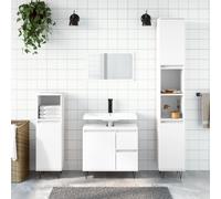 Armoire de Salle de Bain Meuble Rangement Toilette Bois d'Ingénierie vidaXL