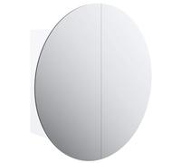 vidaXL Armoire de salle de bain miroir rond avec LED 40x40x17,5 cm Blanc