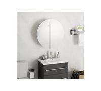 vidaXL Armoire de salle de bain miroir rond avec LED 40x40x17,5 cm Blanc