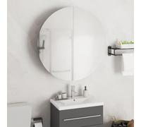 Armoire de Salle de Bain Miroir Rond et LED Blanc 40x40x17,5 cm Lavabo vidaXL