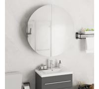 Armoire de Salle de Bain Miroir Rond et LED Blanc 40x40x17,5 cm Lavabo vidaXL